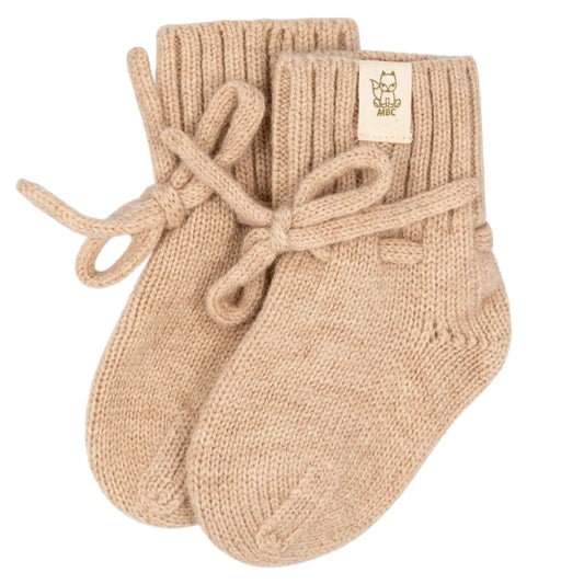 Baby- und Kleinkinderhausschuhe aus Merinowolle Beige - Moalie