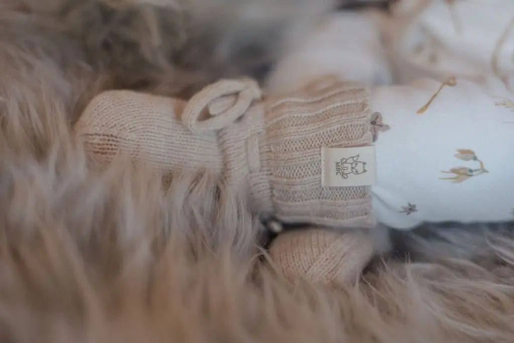 Baby- und Kleinkinderhausschuhe aus Merinowolle Beige - Moalie