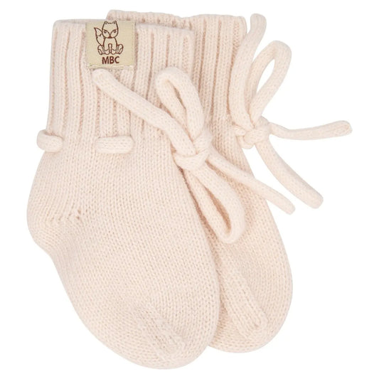 Merinowolle Baby Hausschuhe Ecru - Moalie