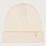 Grof gebreide babymuts van merinowol en cashmere in creme kleurSienna
