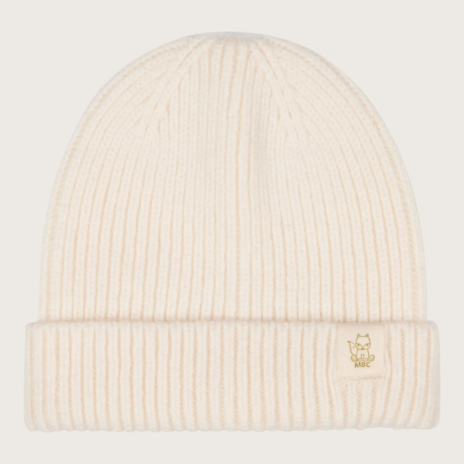 Grof gebreide babymuts van merinowol en cashmere in creme kleurSienna