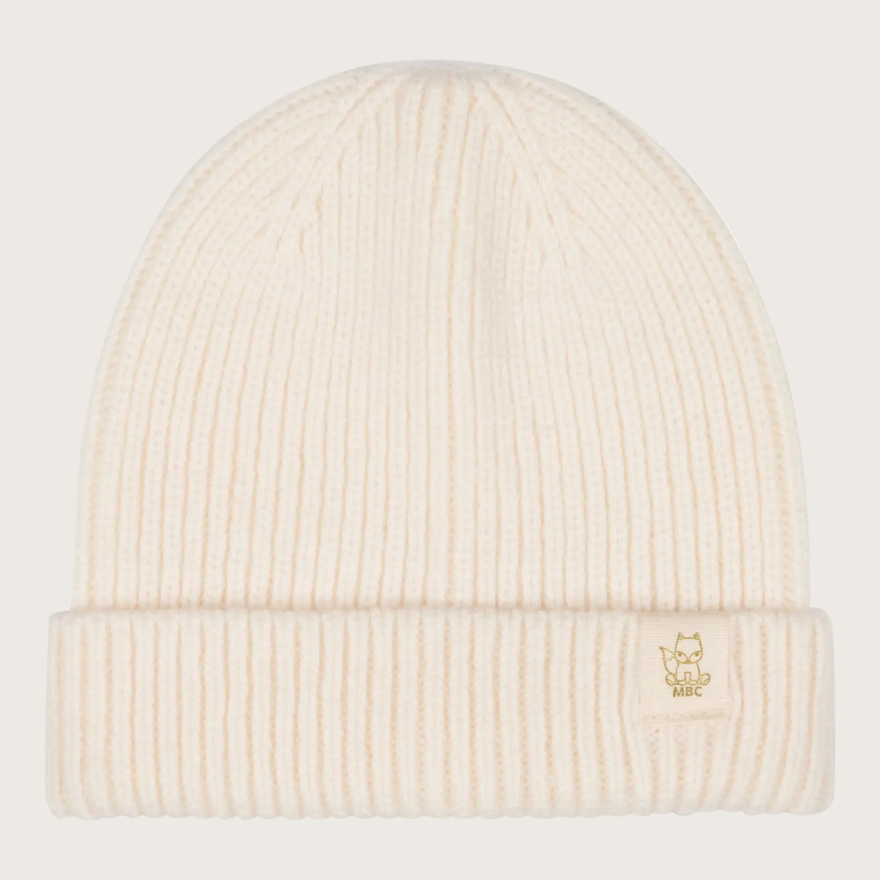 Grof gebreide babymuts van merinowol en cashmere in creme kleurSienna