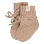 Merino/Cashmere wollen babyslofjes in de warm beige kleur Sienna