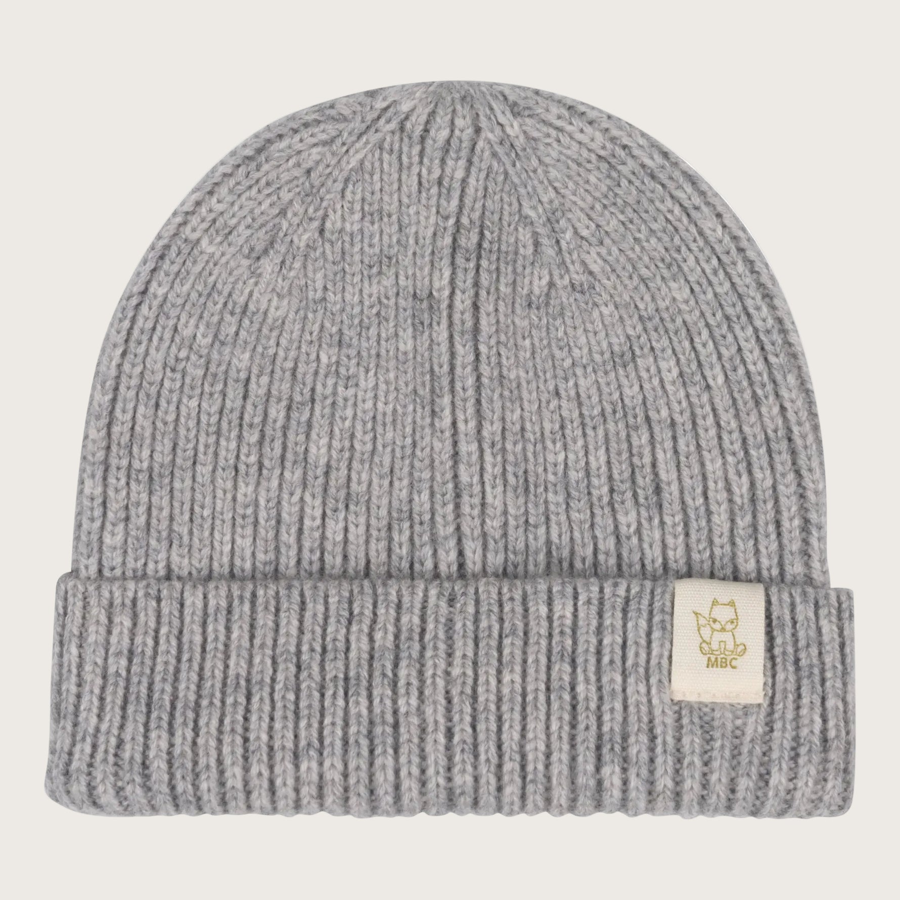 Grof gebreide babymuts van merinowol en cashmere in grijs