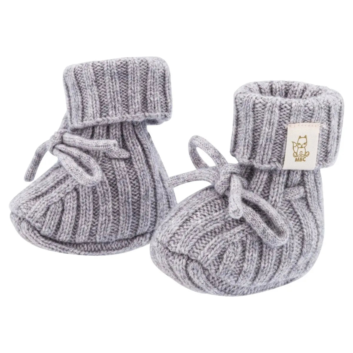 Merinowol & Cashmere Newborn Slofjes Stone - Moalie