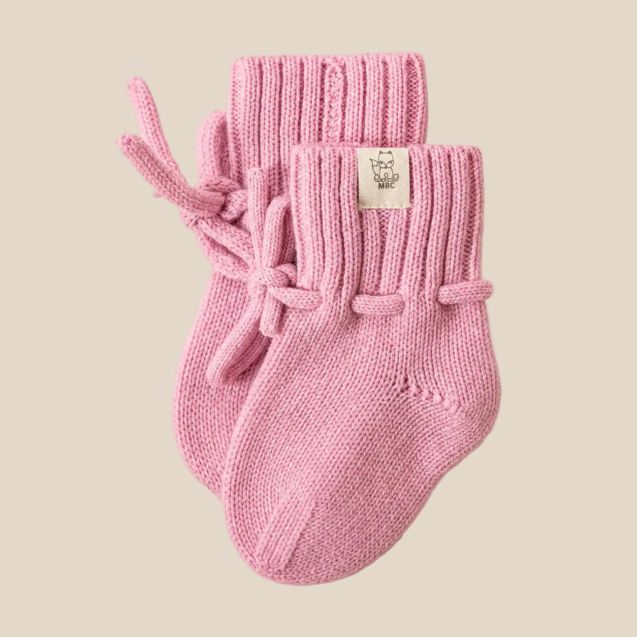 Merinowol/ Cashmere baby slofjes roze 