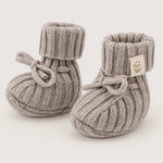 Merinowol/ Cashmere newborn slofjes Sand 
