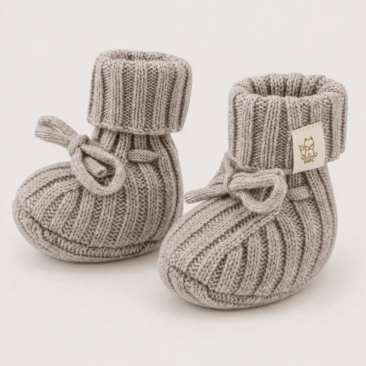 Merinowol/ Cashmere newborn slofjes Sand 