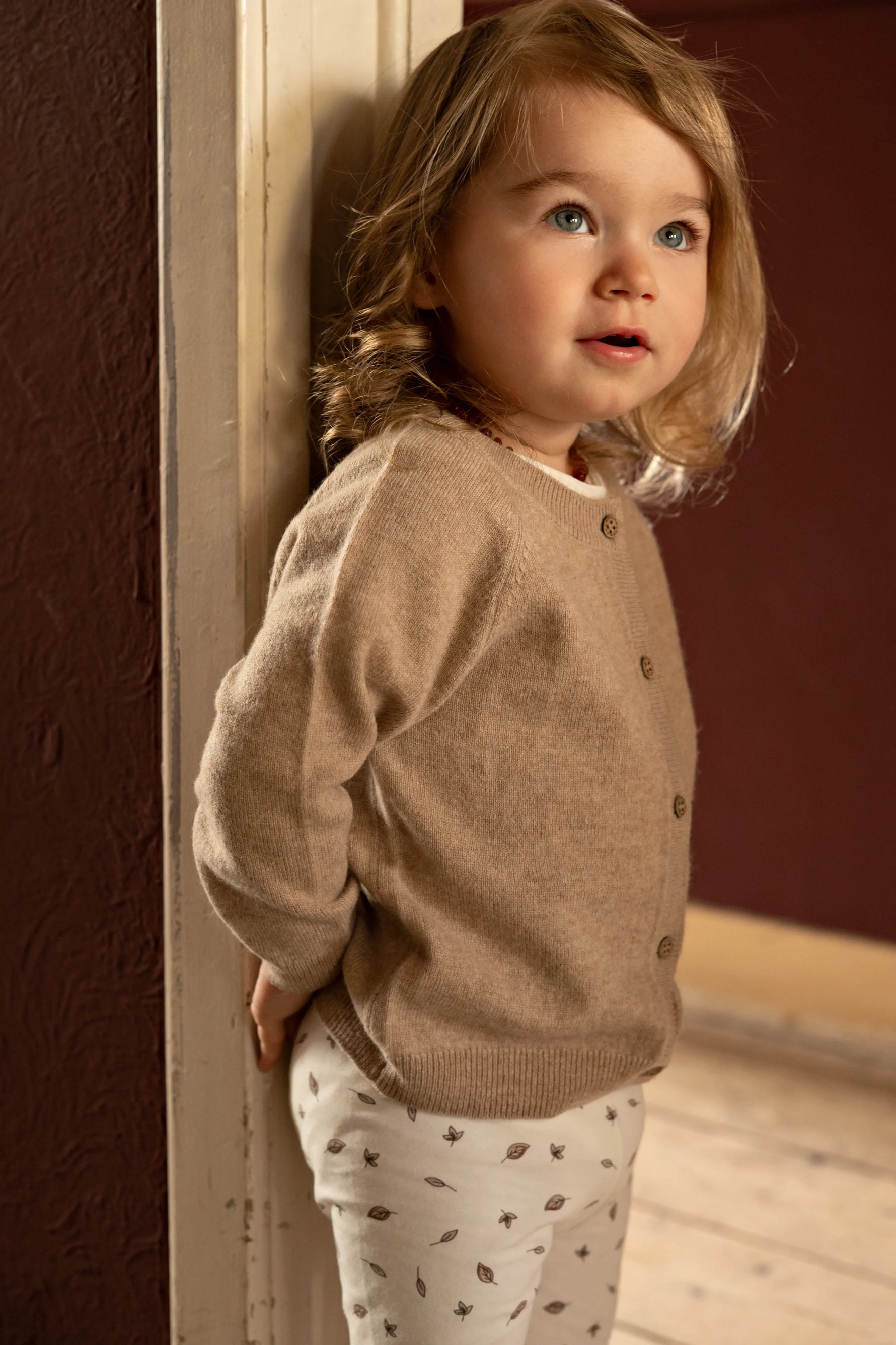 Merinowol en cashmere baby en peutervestje beige 