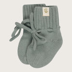 Merinowol en cashmere babyslofjes in Sage groen