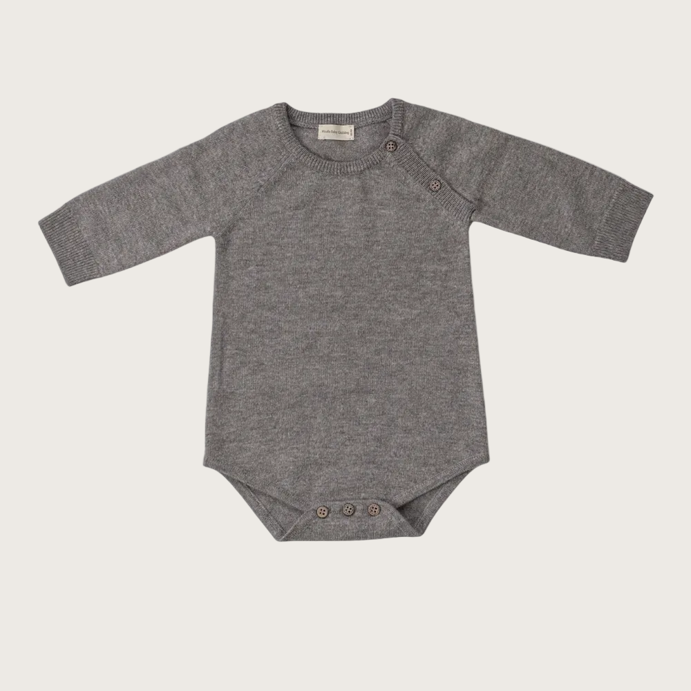 Merinowol en cashmere romper Bruin Riceflower