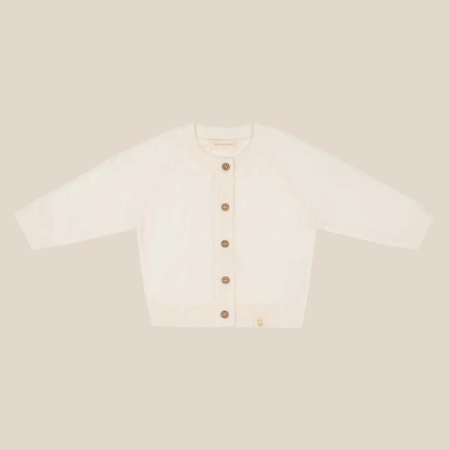 Babyvestje van merinowol en cashmere in cremekleur - Cream