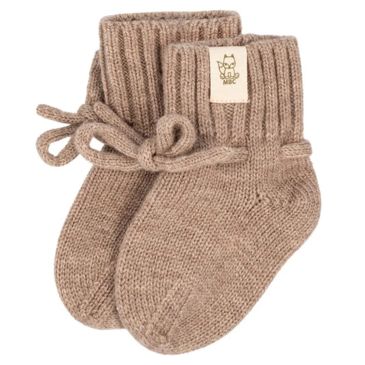 Babyschuhe aus Merinowolle Camel - Moalie