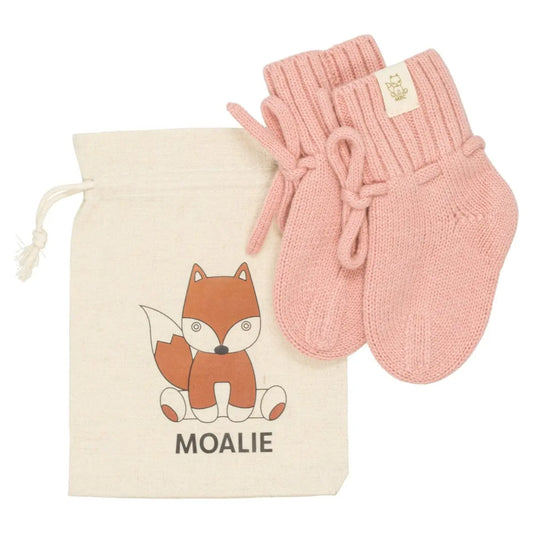 Merinowolle Baby Hausschuhe Dusty Pink - Moalie