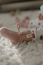 Merino wollen baby slofjes Dusty Pink - Moalie