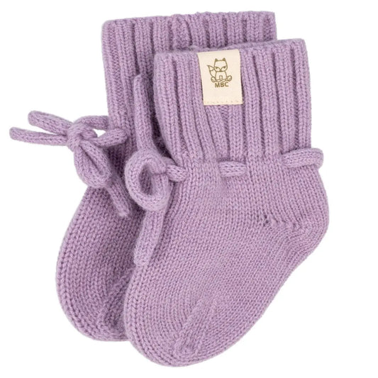 Merinowolle Baby Hausschuhe Lavendel - Moalie