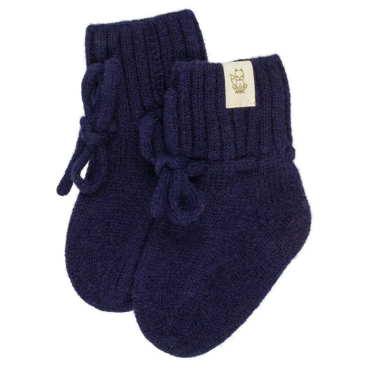 Babyschuhe aus Merinowolle Navy - Moalie