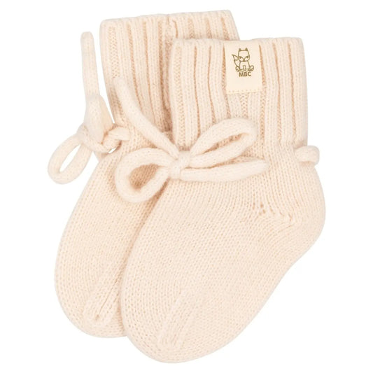 Merinowolle Baby Hausschuhe Off White - Moalie