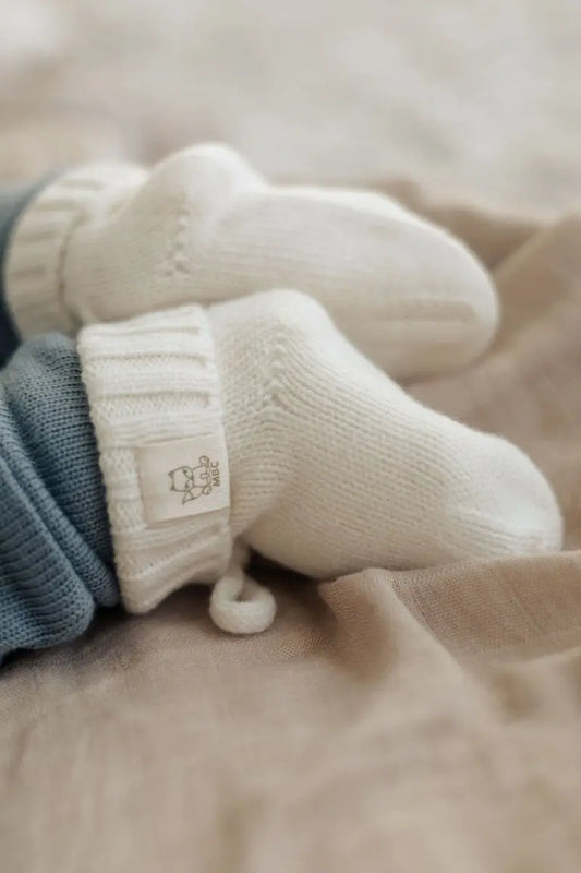 Merinowolle Baby Hausschuhe Off White - Moalie