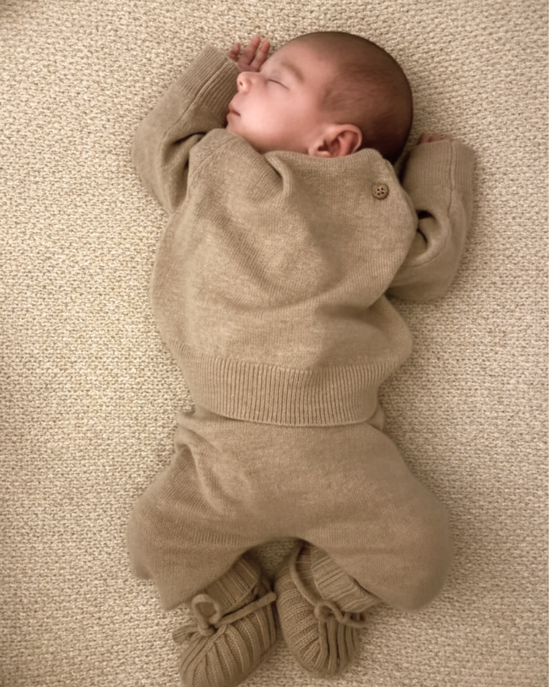 Merinowollen baby set beige