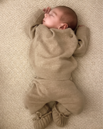 Merinowollen baby set beige