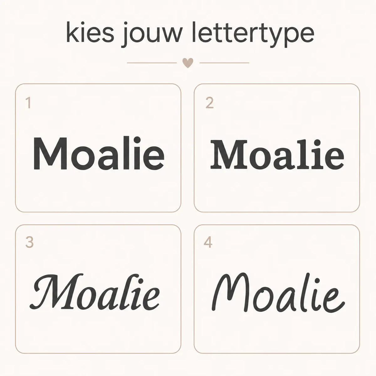 Moalie lettertypen voor borduring