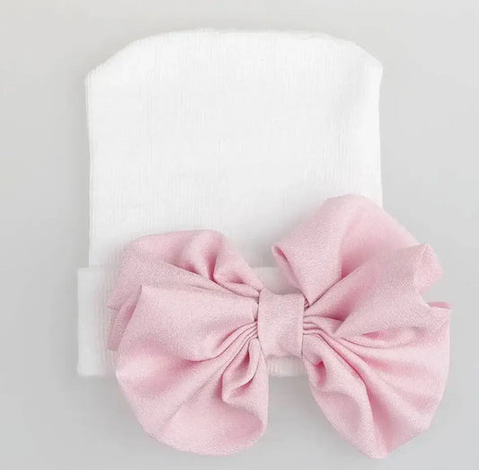 Neugeborenenmütze Rosa Chiffon Schleife - Moalie