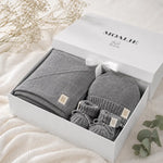Newborn Giftset Stone Grey Merinowol en Cashmere in luxe geschenkdoos