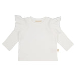 Pointelle Ruffle Shirt Off White - Moalie