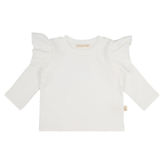 Pointelle Rüschenhemd Off White - Moalie