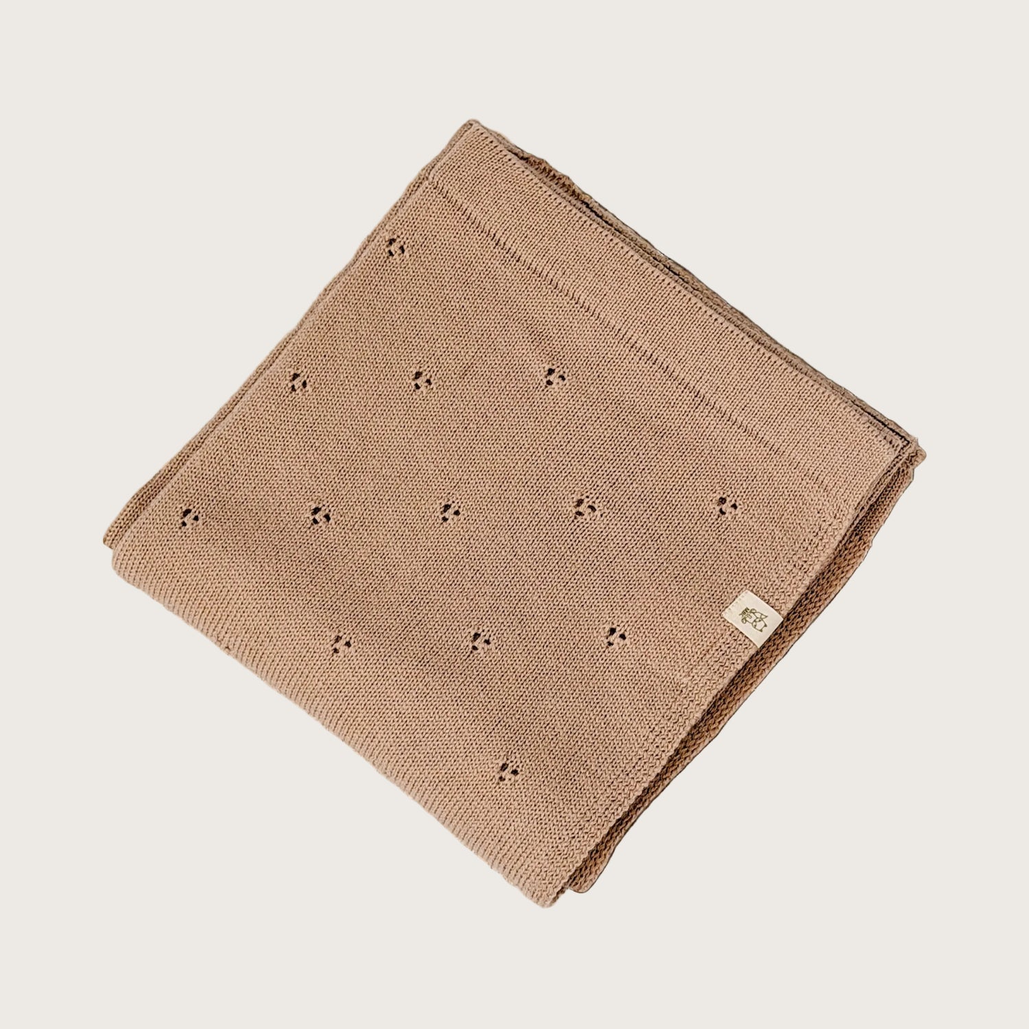 Pointelle Merinowollen deken Apricot