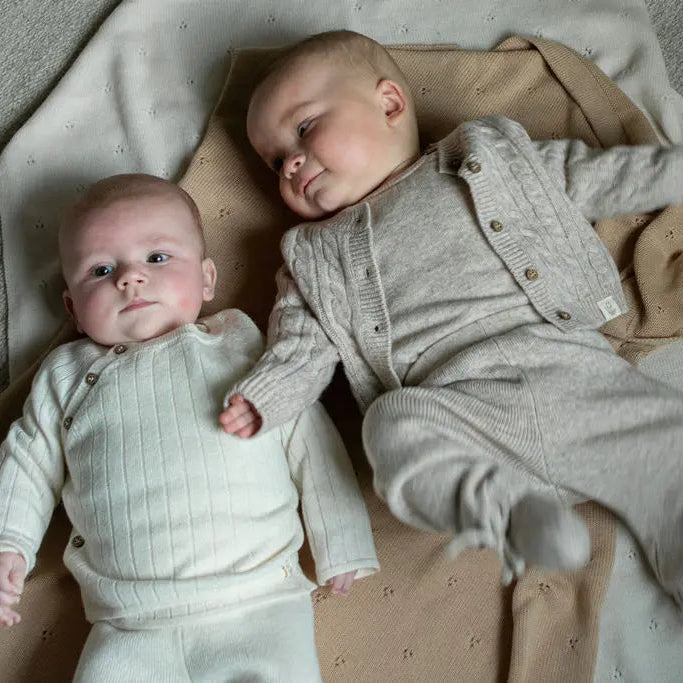 Merinowol Pointelle  babydeken - (wasbaar)