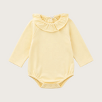 Romper met ruffle kraagje in buttercup yellow