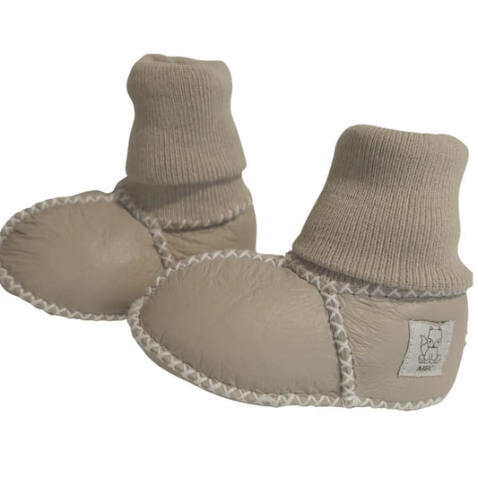 Schafsfell-Sockenstiefel Beige - Moalie