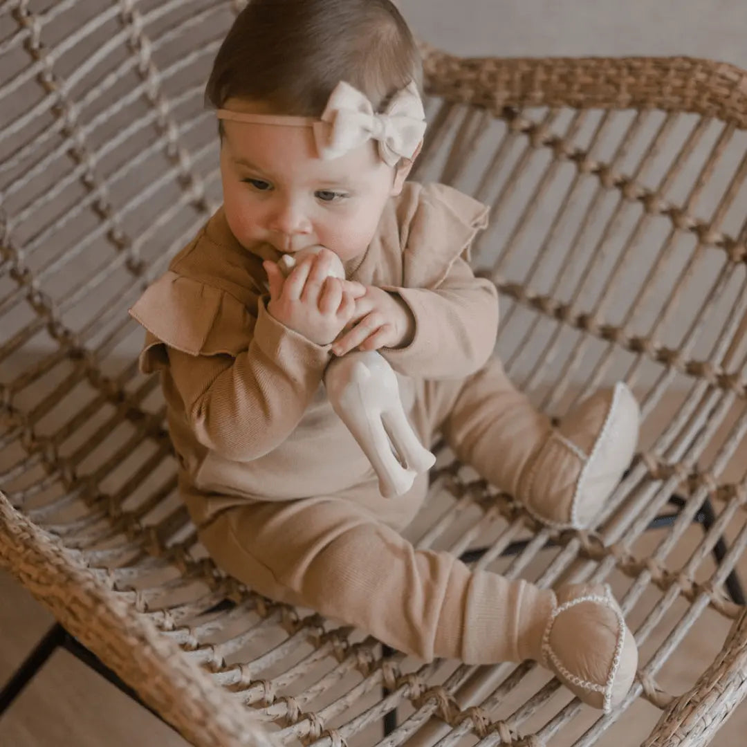 Sheepskin Sock Booties Beige - Moalie