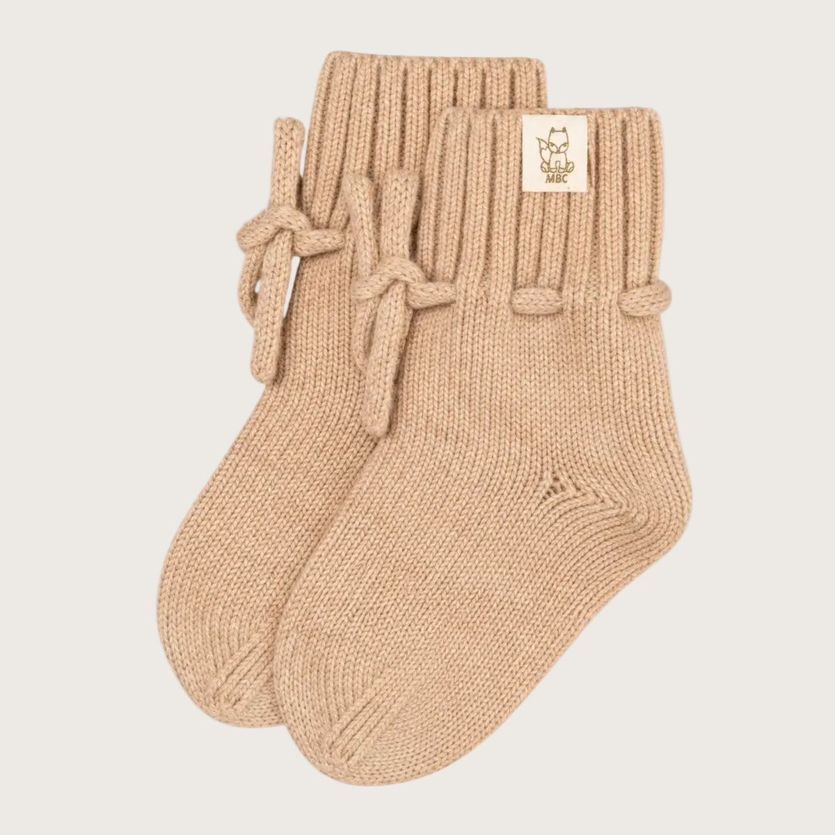 Toddler bootie beige 100% merinowool