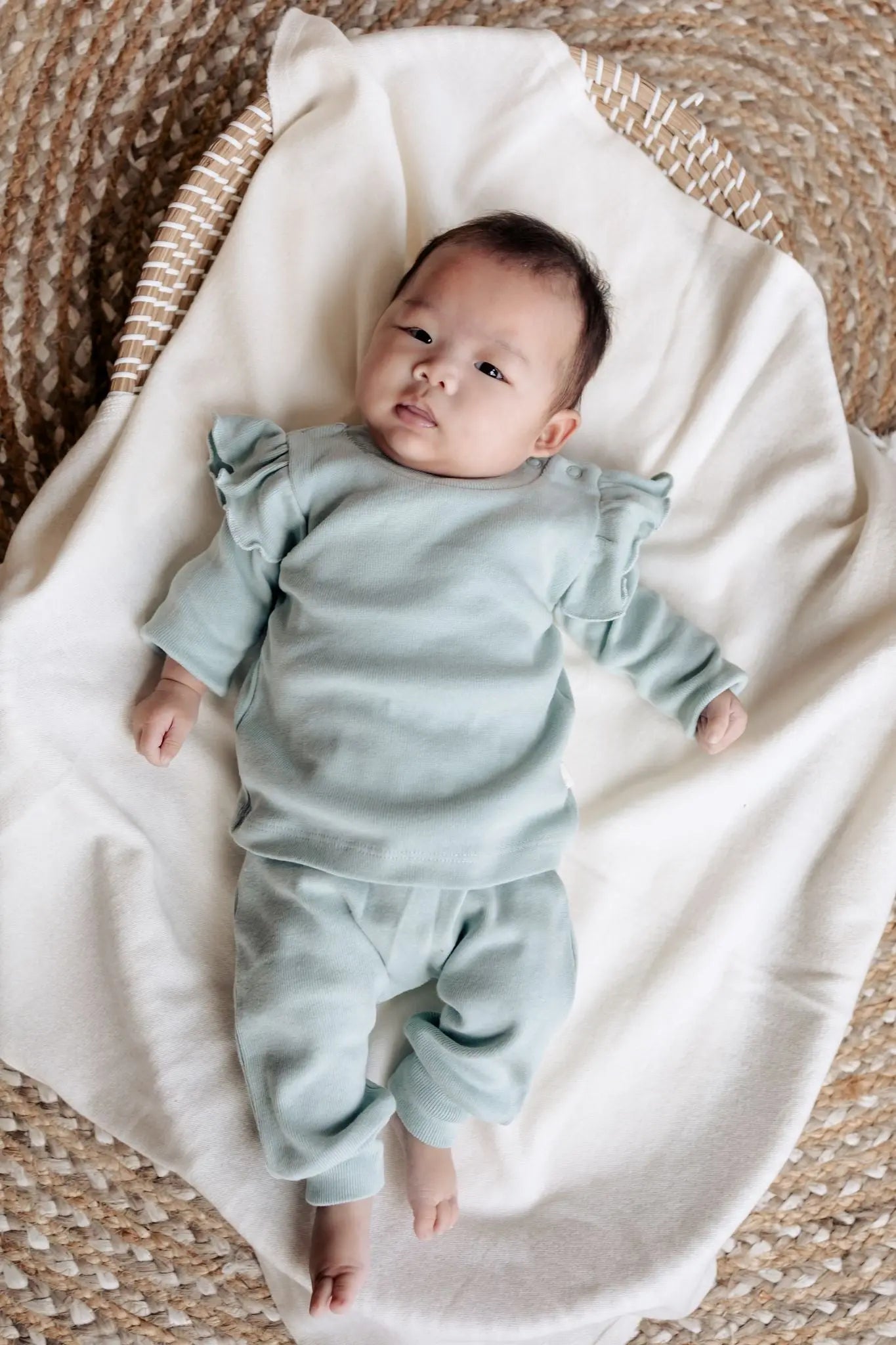 baby in 2 delig pakje biologsich katoen mint groen