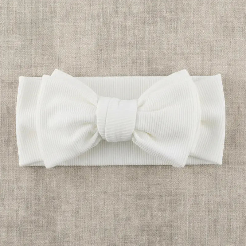 Witte baby haarband met grote strik