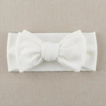 Witte baby haarband met grote strik