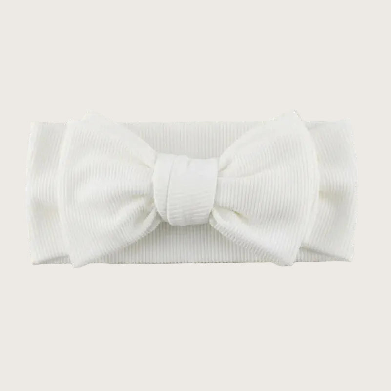 Witte baby haarband met grote strik