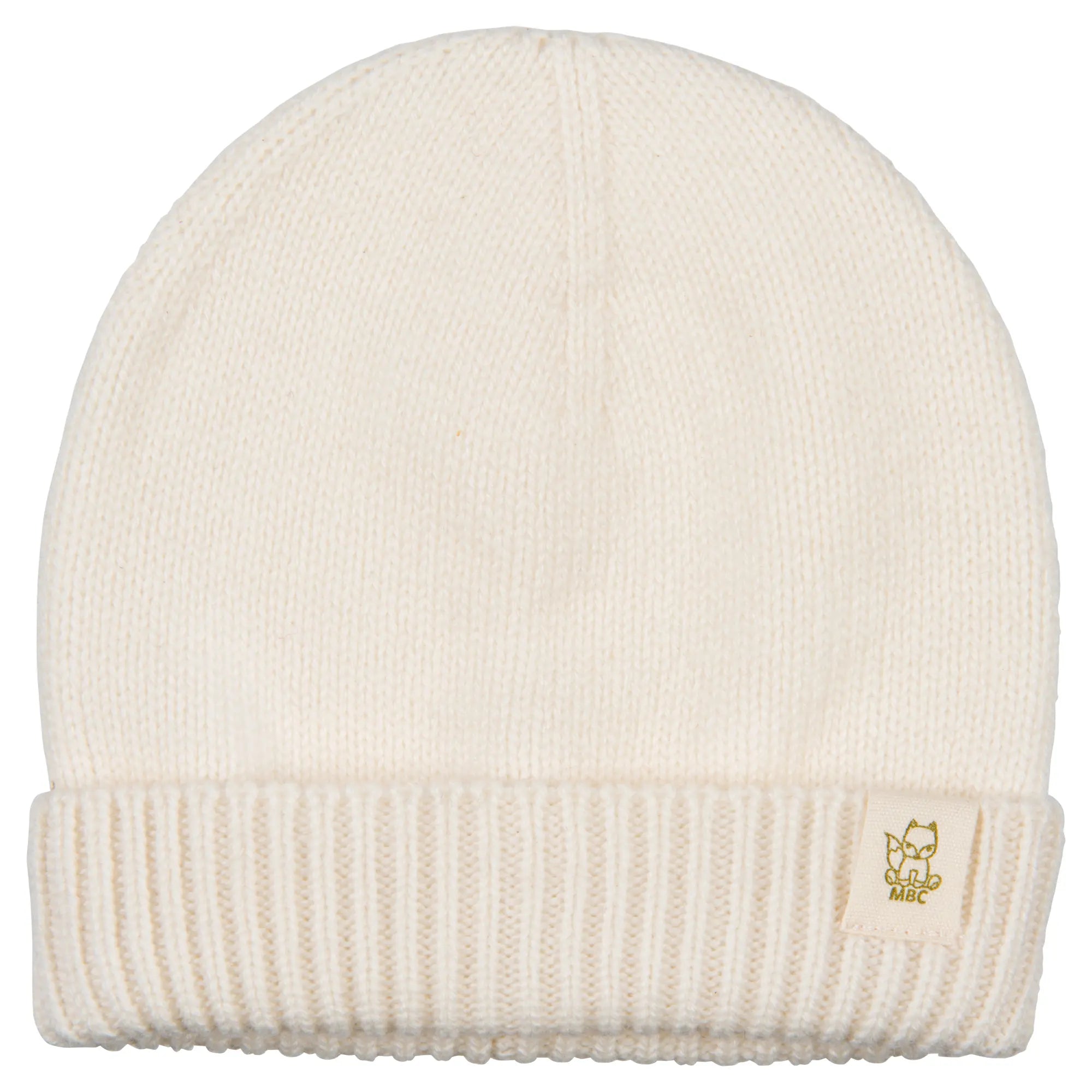 Wollen baby muts merinowol en cashmere Cream/ Off White 