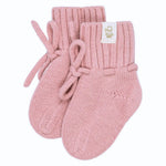 Wollen baby slofjes van roze merinowol