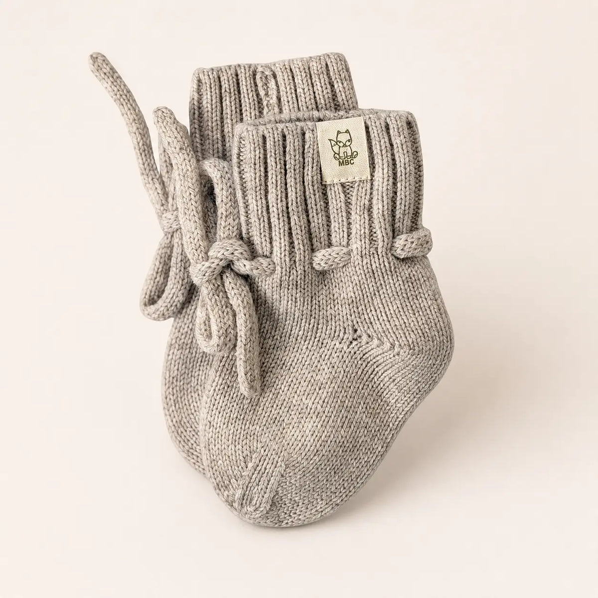 Wollen babyslofjes Sand- merinowol en cashmere 
