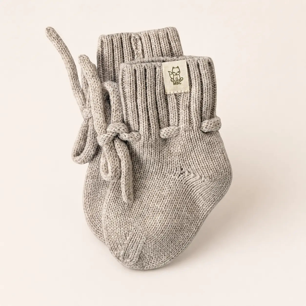 Wollen babyslofjes Sand- merinowol en cashmere 