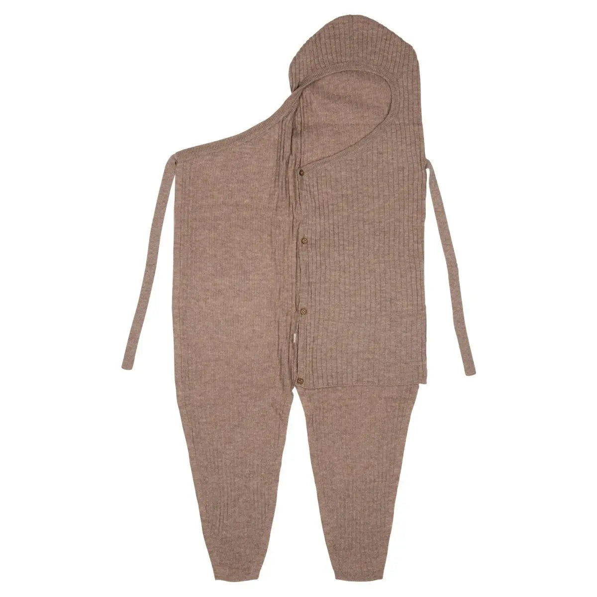 Product foto van open wrap snuggle in camel kleur merinowol 