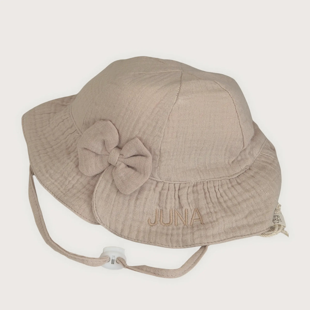 Gepersonaliseerd baby zonnehoedje met geborduurde naam