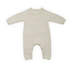 achterkant van Gebreid pointelle boxpakje van wit katoen