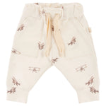 baby jogger broekje off white met bruine vintage vliegtuig print