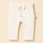 baby paperbag pants met strikje off white
