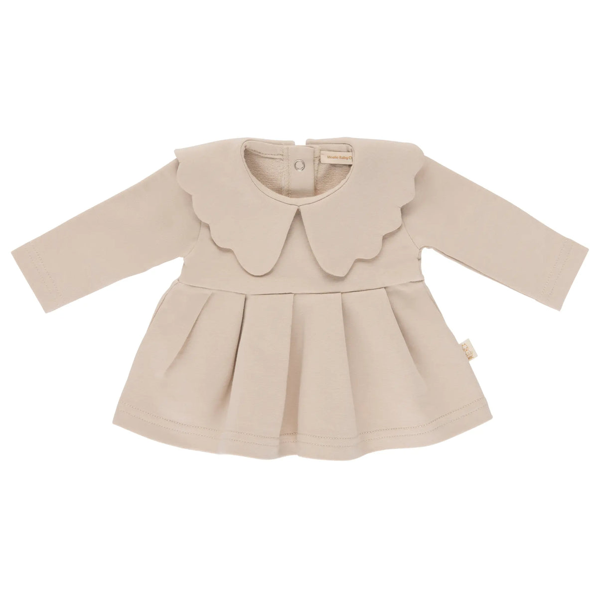 babytuniek met scallop kraag in beige 